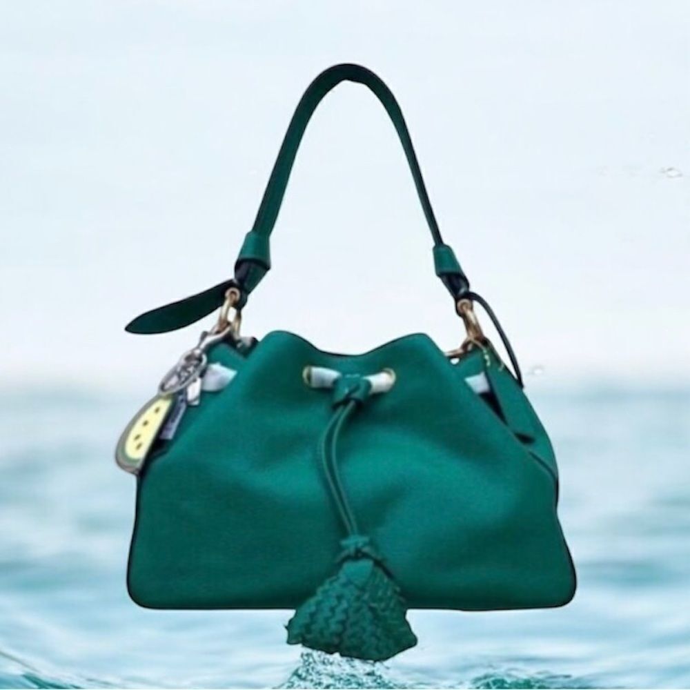 Coach Shoulder & Crossbody Purse Bag With Melon Slice Charm Leather